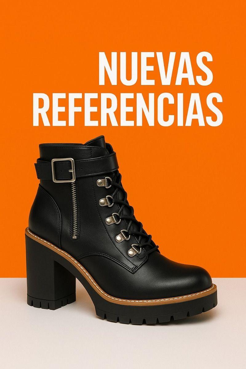 Botín Para Dama Taco Alto De Cordones Y Cierre-4