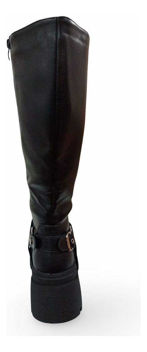 Botas De Mujer Casual Negra Y Hebilla En El Talón-7