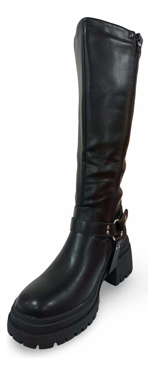 Botas De Mujer Casual Negra Y Hebilla En El Talón-9