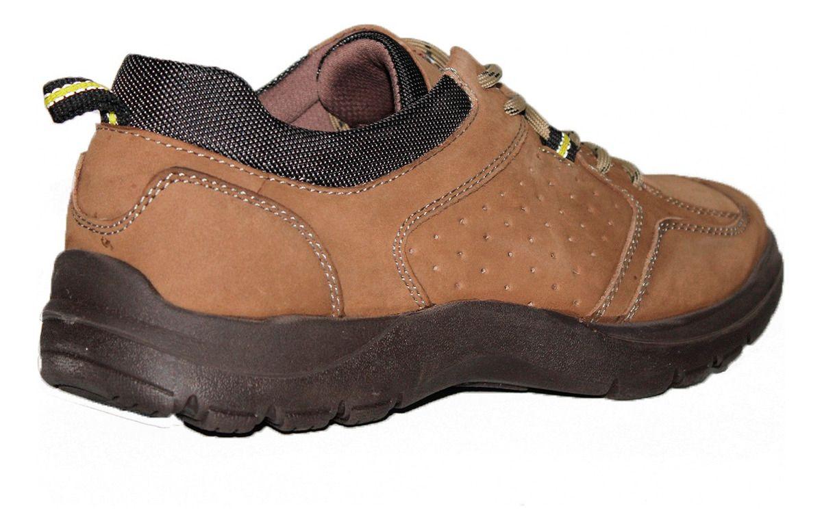 Zapato Casual Masculino Cuero Brown/kaki Thunder Blue-2