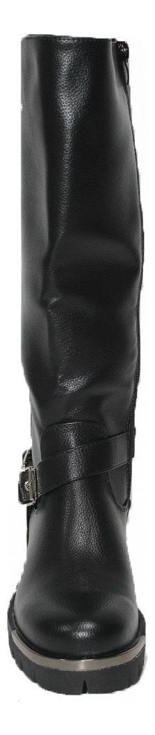 Bota Para Mujer Negro Bajo La Rodilla Correa Con Hebilla-4