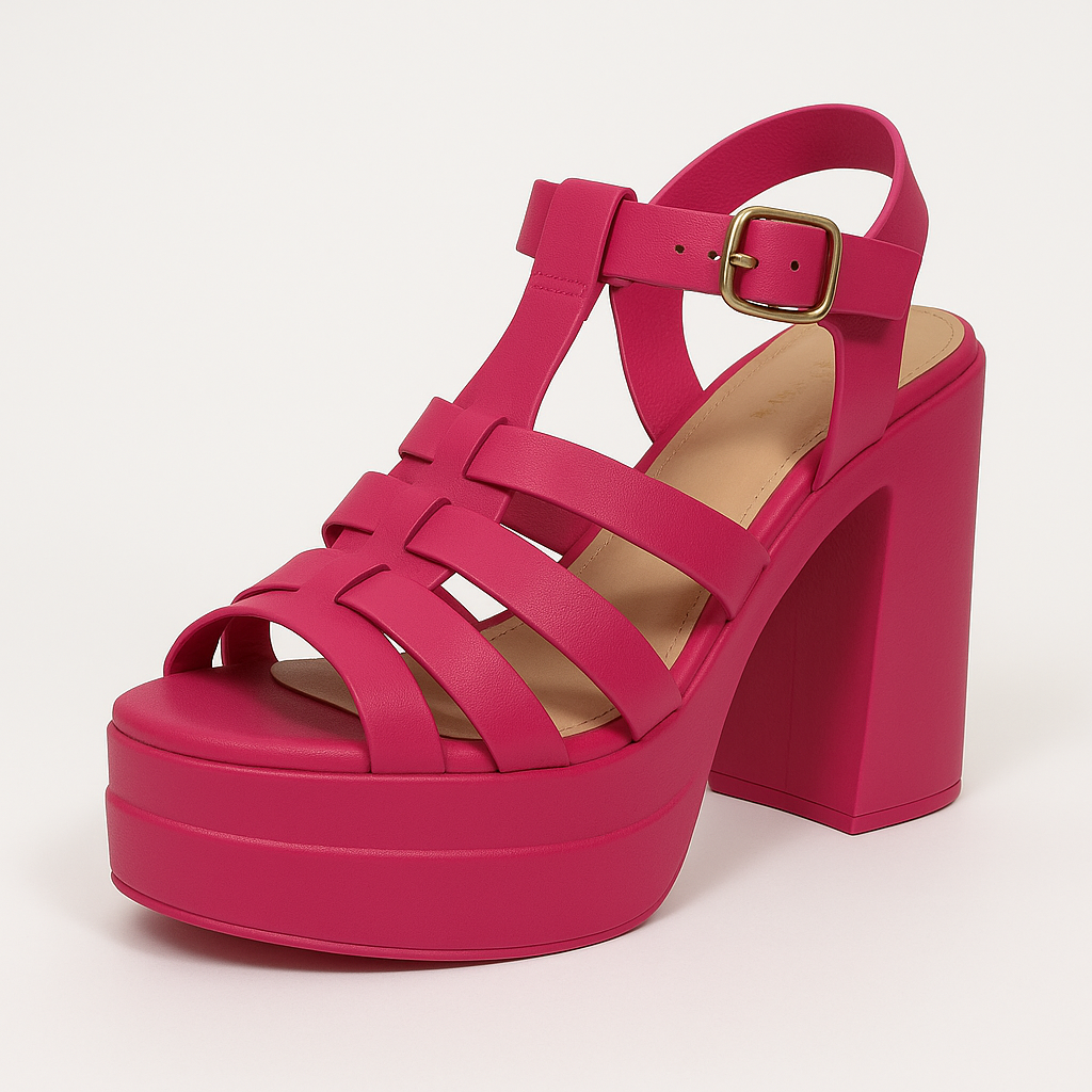 Sandalias Con Taco Cerradas De Tiras En Colores-6