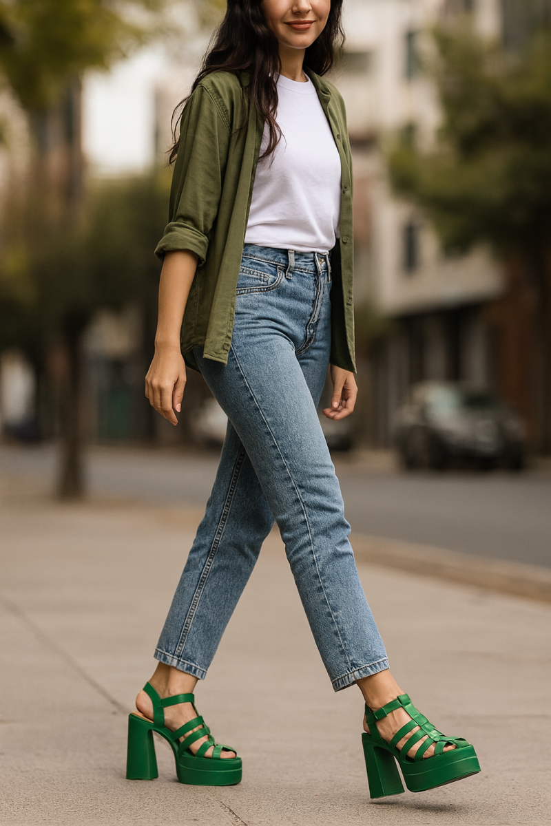 Sandalias Con Taco Cerradas De Tiras En Colores-4