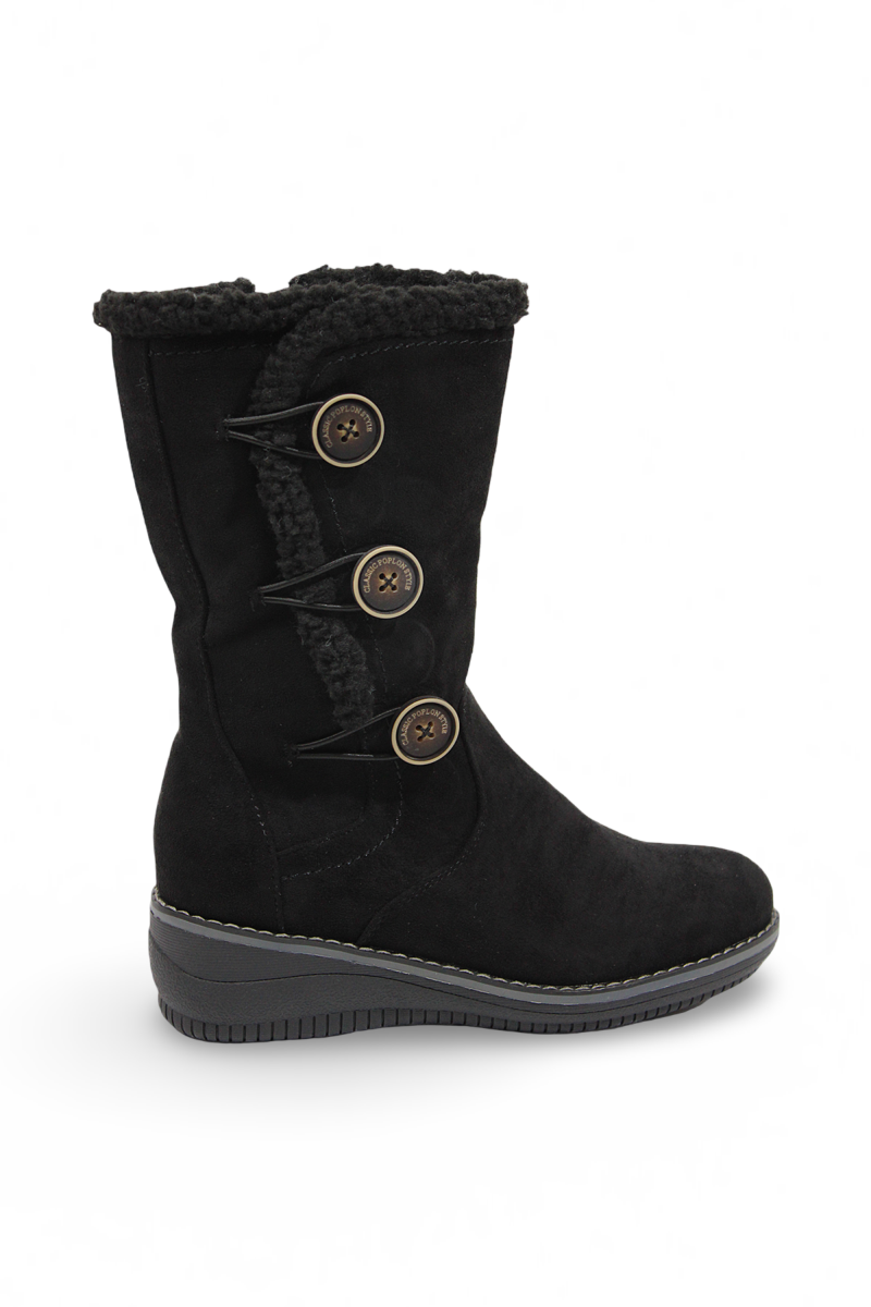 Botines Invierno Gamuza, Forradas Chiporro Y Botones Mujer-5