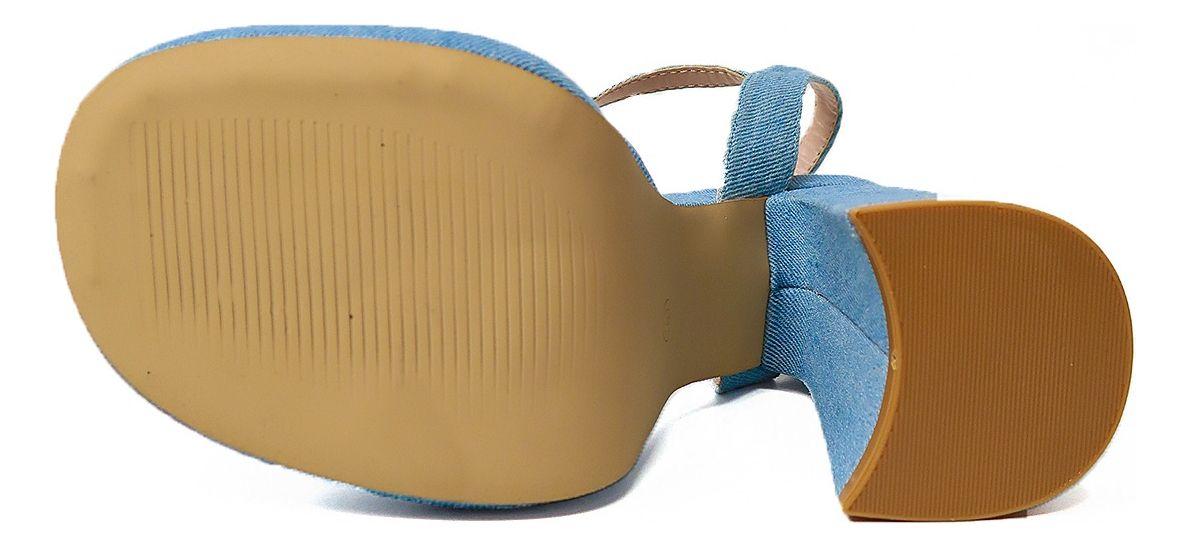 Sandalia Plataforma De Tacón En Tela Jeans-4