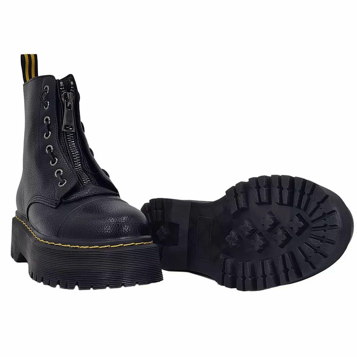 Botín Clásico Con Cierre En Medio Negro-2