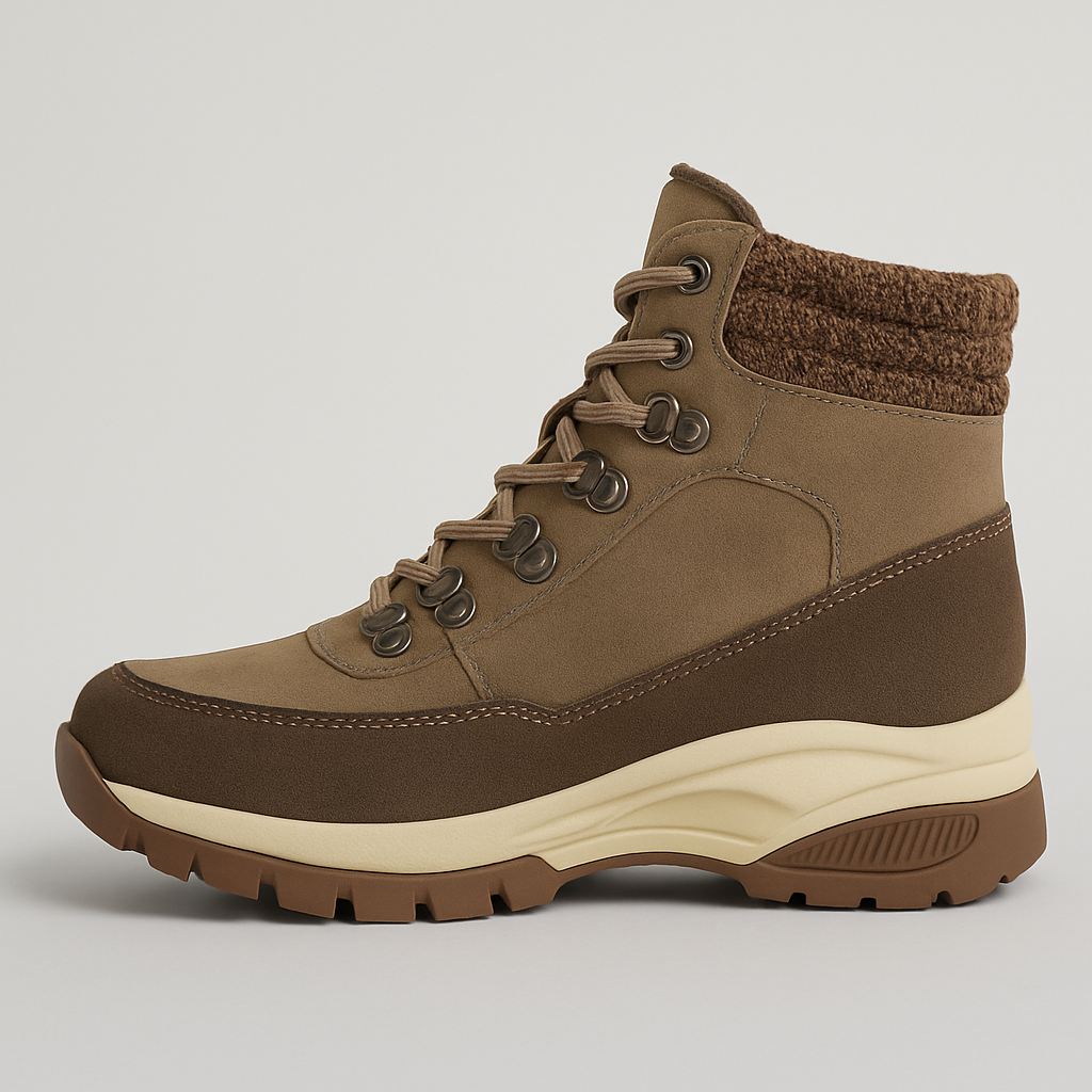 Botín Térmico Impermeable Outdoor Trekking Mujer Khaki Negro-2