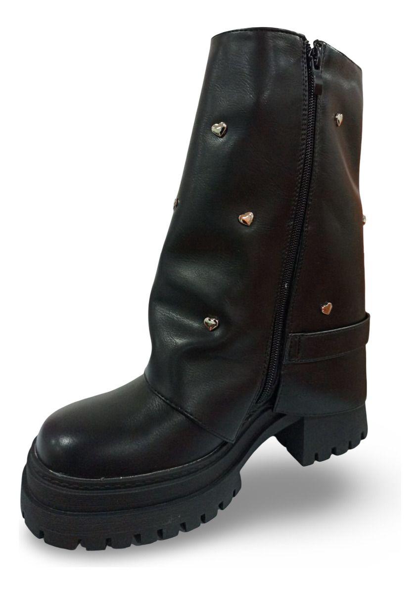 Botas Vaqueras O Texanas De Mujer Con Apliques Negras-7