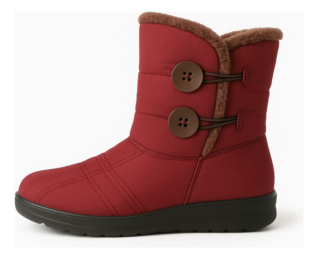 Botín Invierno Mujer Impermeable Botones Y Chiporro Interior-0