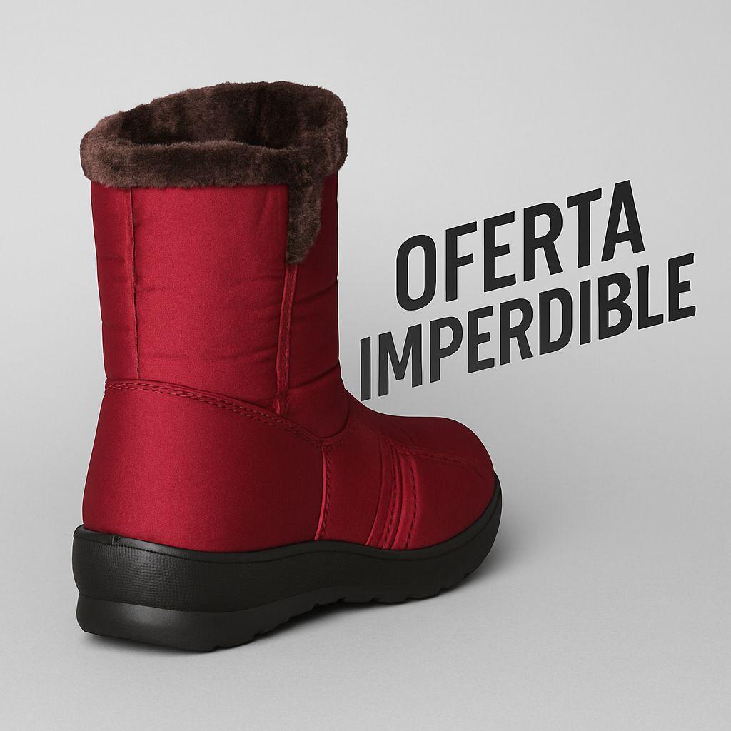 Botín Invierno Mujer Impermeable Botones Y Chiporro Interior-4