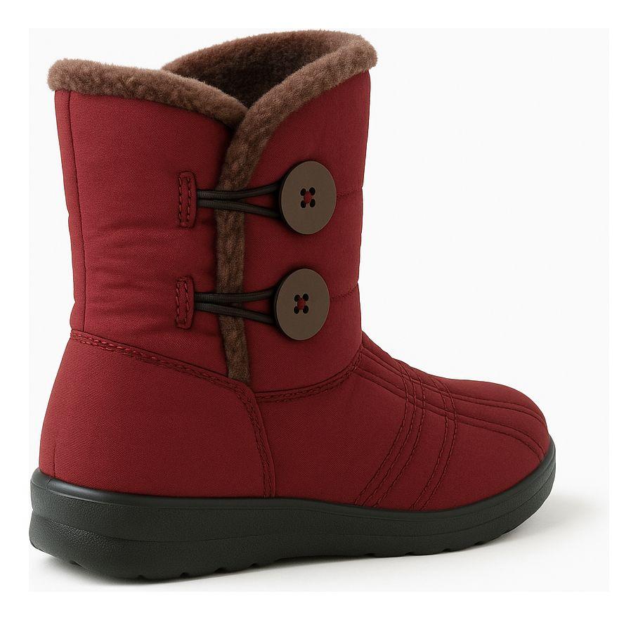 Botín Invierno Mujer Impermeable Botones Y Chiporro Interior-7