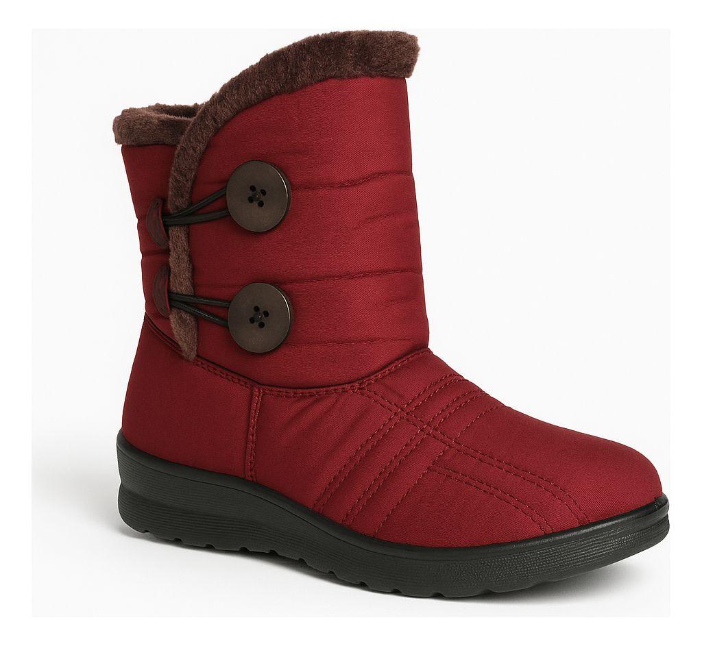 Botín Invierno Mujer Impermeable Botones Y Chiporro Interior-9