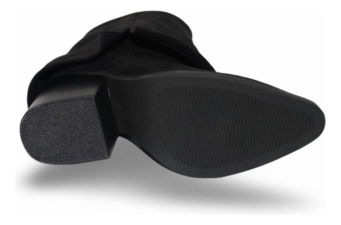 Botín Cowboy Mujer Tacón Bloque Diseño Bordado Y Forrado-8