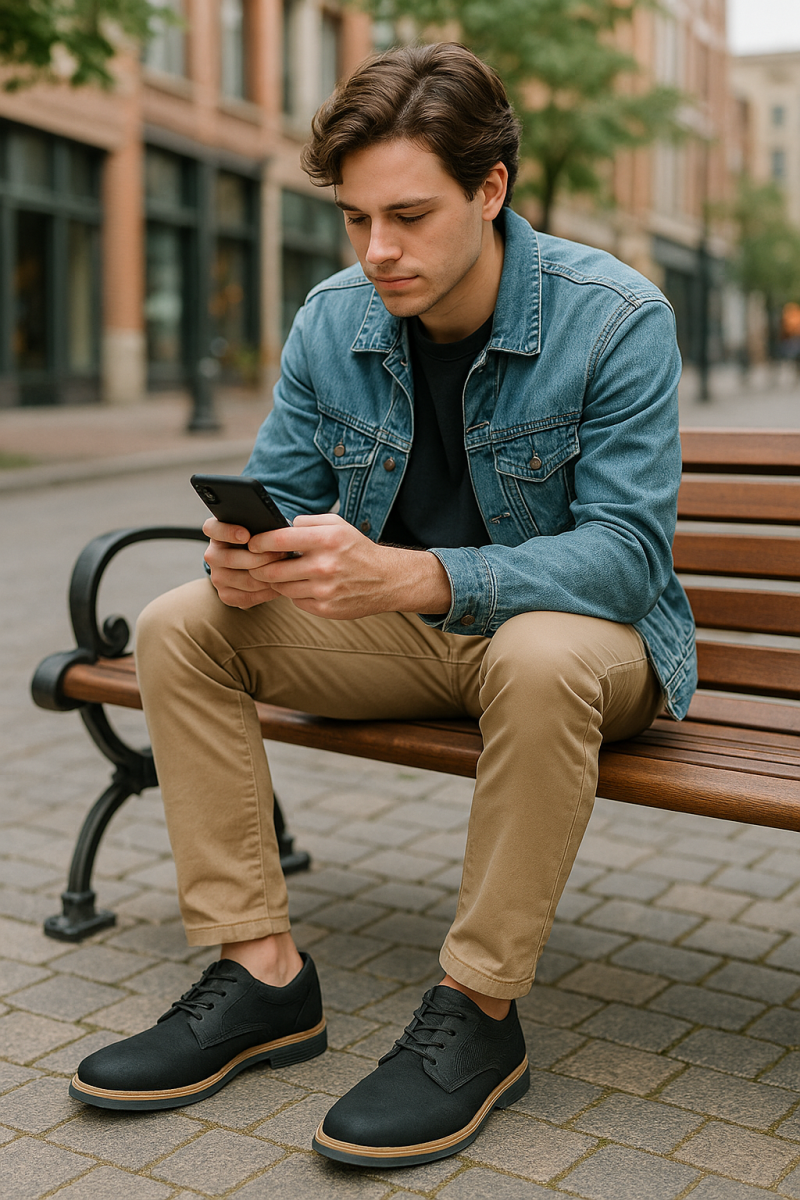 Zapatos Casual De Hombre En Color Negro Y Camel-8