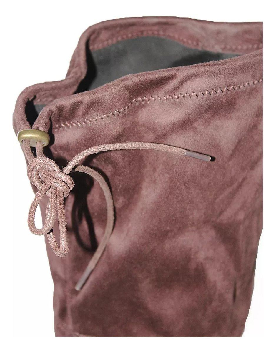 Botas Bucaneras Largas Taco Bajo En Gamuza Camel Y Café-3