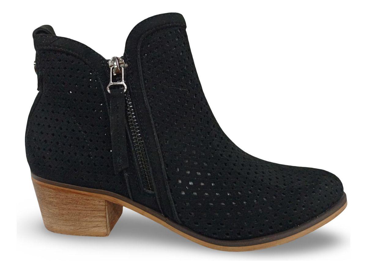 Cómodas Botas De Mujer Botín Campero Vaqueras Silver Black-3