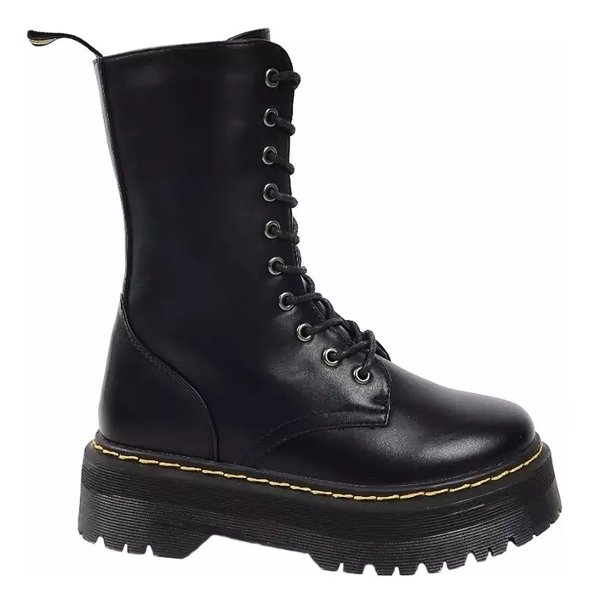 Botas Chimbomb Altas Mujer Plataforma Negra 2023-0