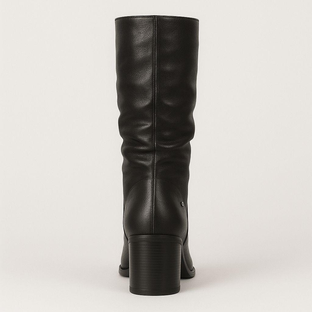 Bota Negra Ecocuero Media Alta-5