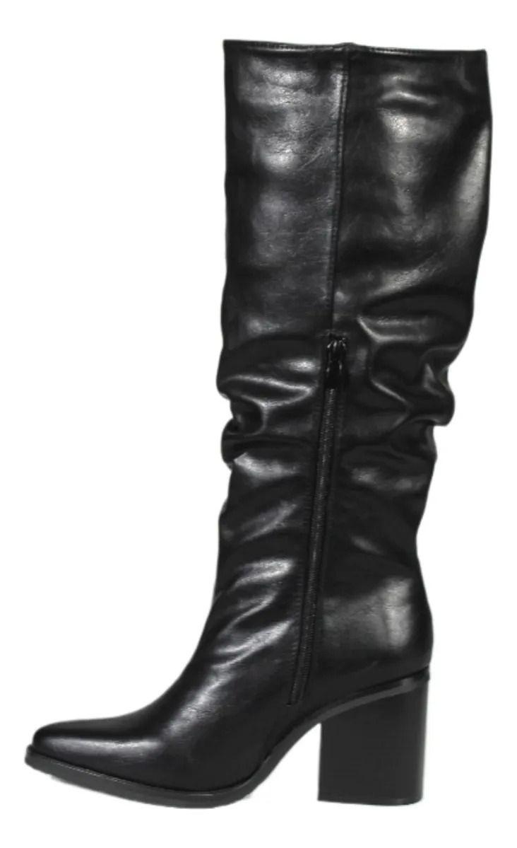 Bota Negra Ecocuero Media Alta-6