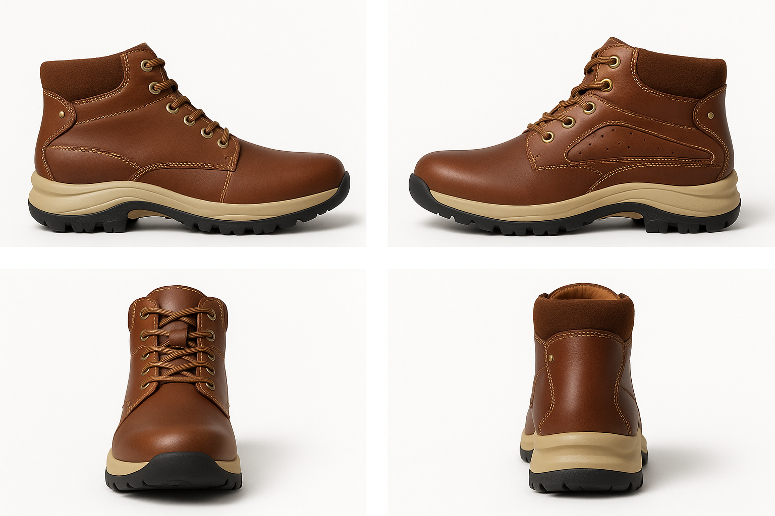 Botín Bota 100% Cuero Hombre Acolchado Suela Antideslizante-2