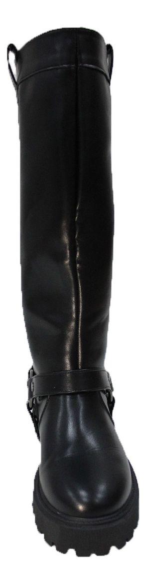 Bota modular desmontable 2 en 1 Bota + Botin De Mujer Plataforma En Eco Cuero Negra-2