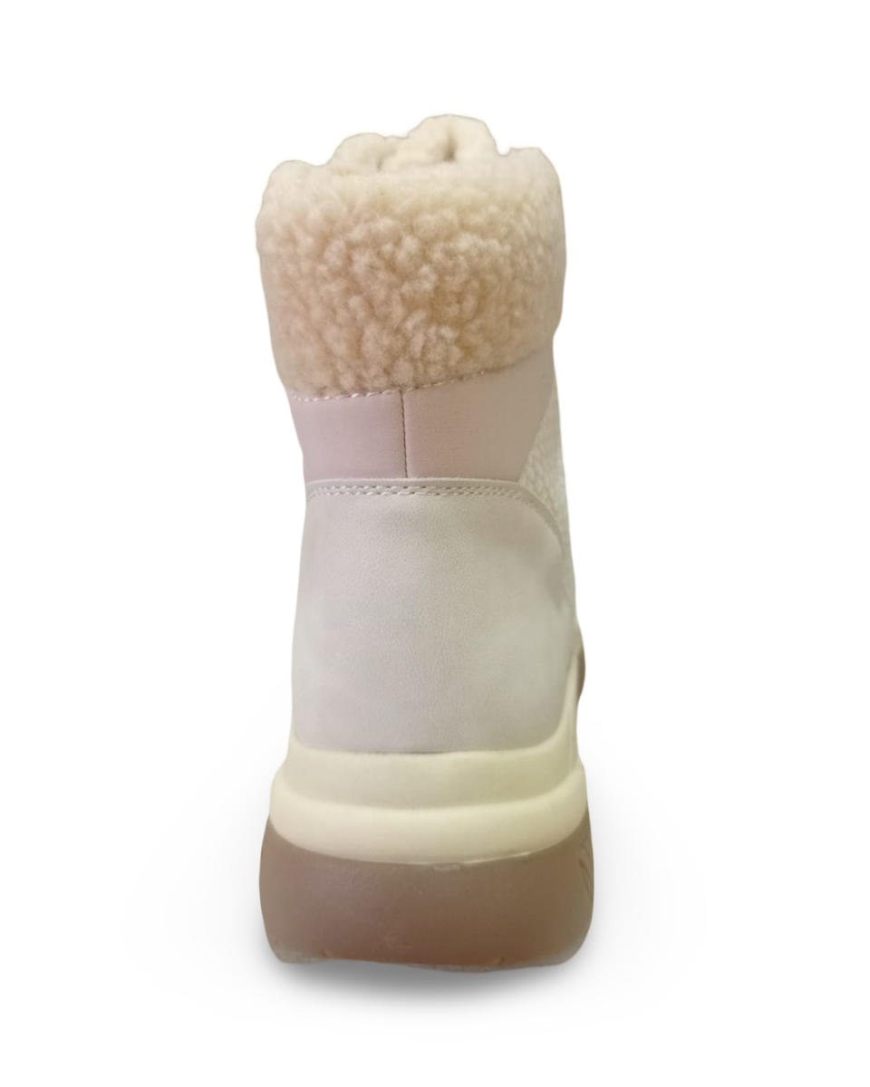 Botín Térmico Acolchado Negro Y Beige Pasadores Metálicos-6