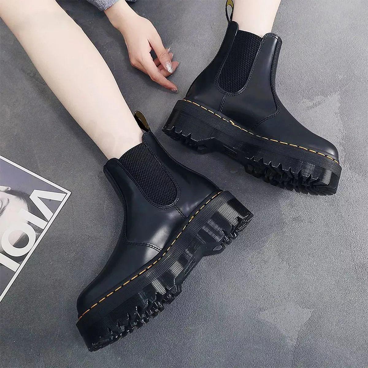 Botas Chelsea Con Plataforma Quad De Piel Smooth-5