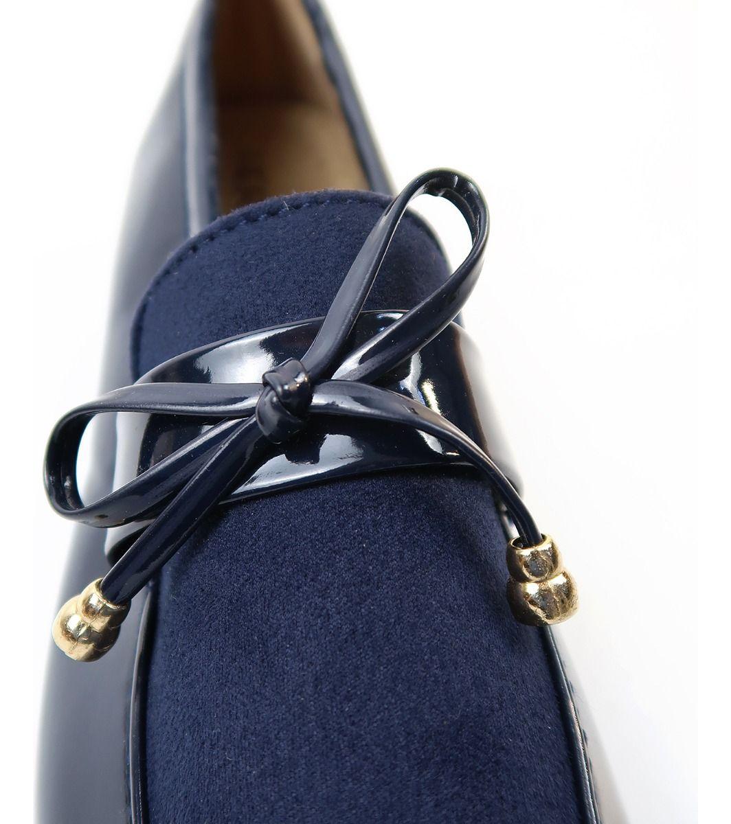 Balerina Charol Con Aplicativos Gamuza Para Dama-2