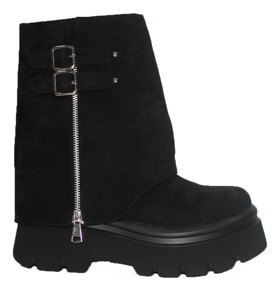 Botas Mujer Tendencia Plataforma Gamuza Botines Mujer Moda-0
