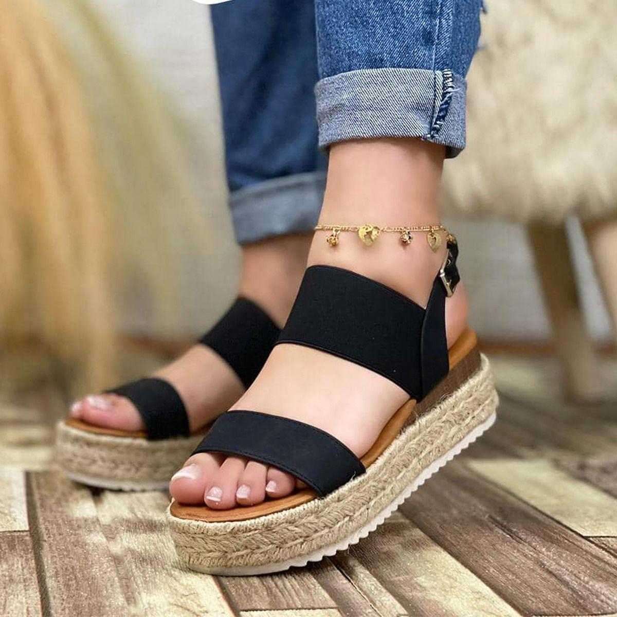 Sandalias Chalas Con Plataforma Especial Bajas Cómodas-1