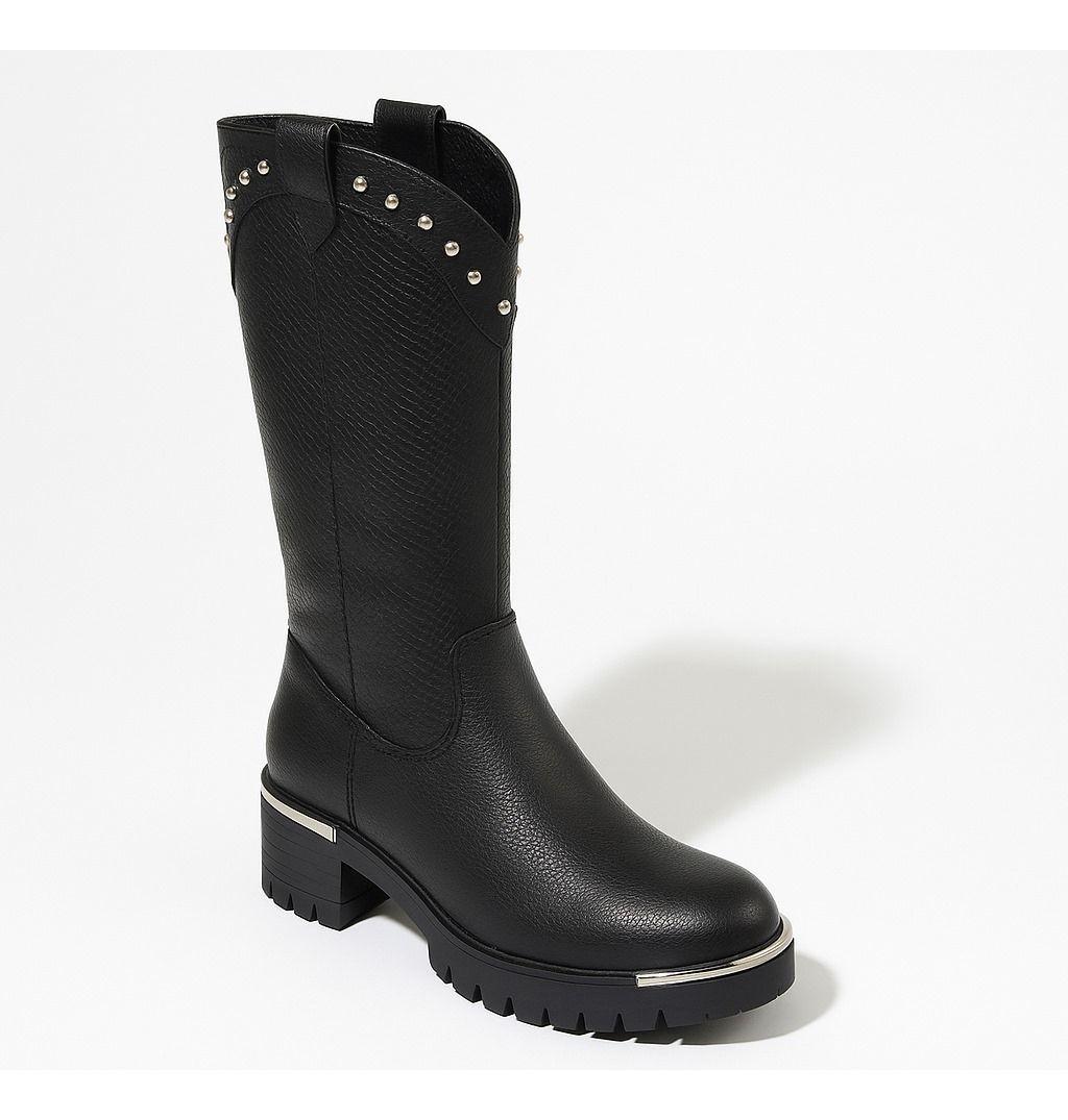 Bota Larga Mujer Casual Eco Cuero Moda Clásico Con Apliques-2