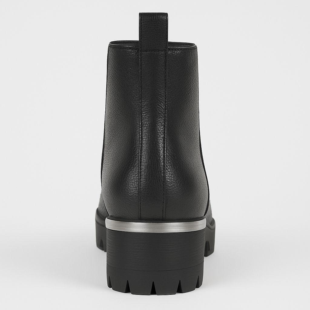 Botín Negro Mujer Acabado Charol + Textura Reptil-5