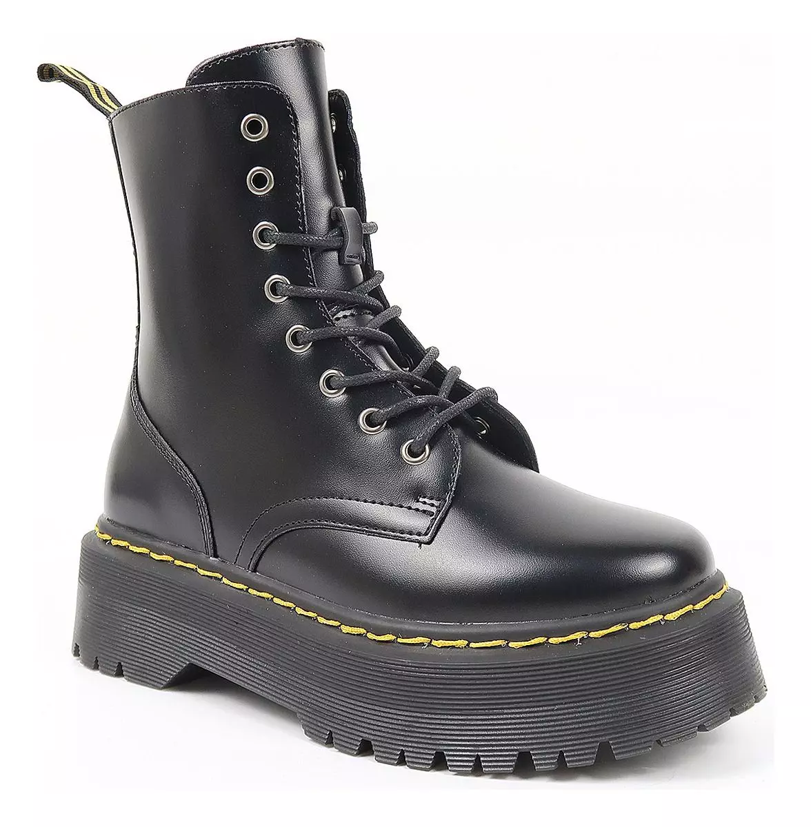 Botines Estilo D Marten S Plataforma Hombre E-cuero Negro-2