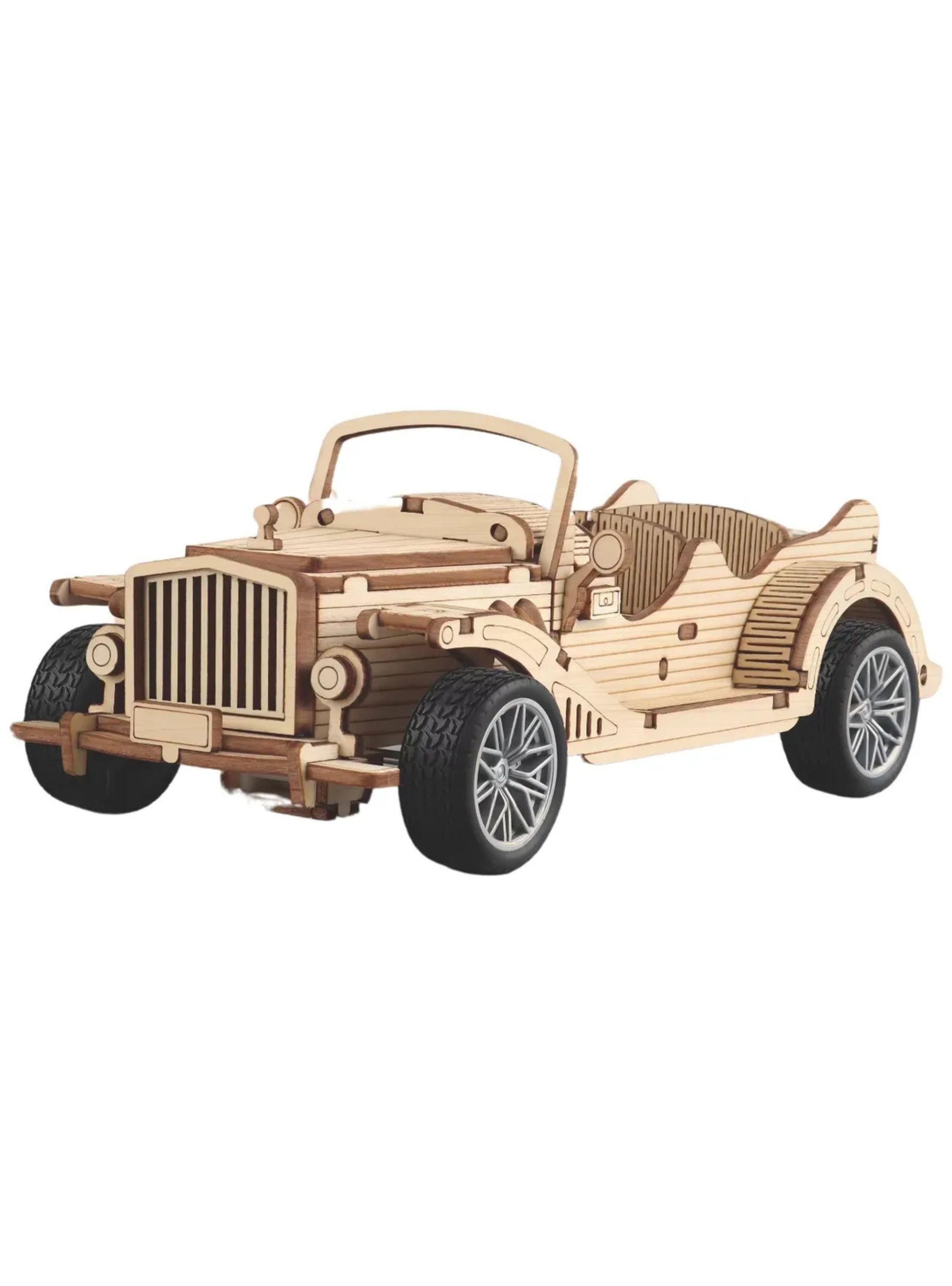AUTO CLASICO DE MADERA ARMABLE PUZZLE 3D ND07-3