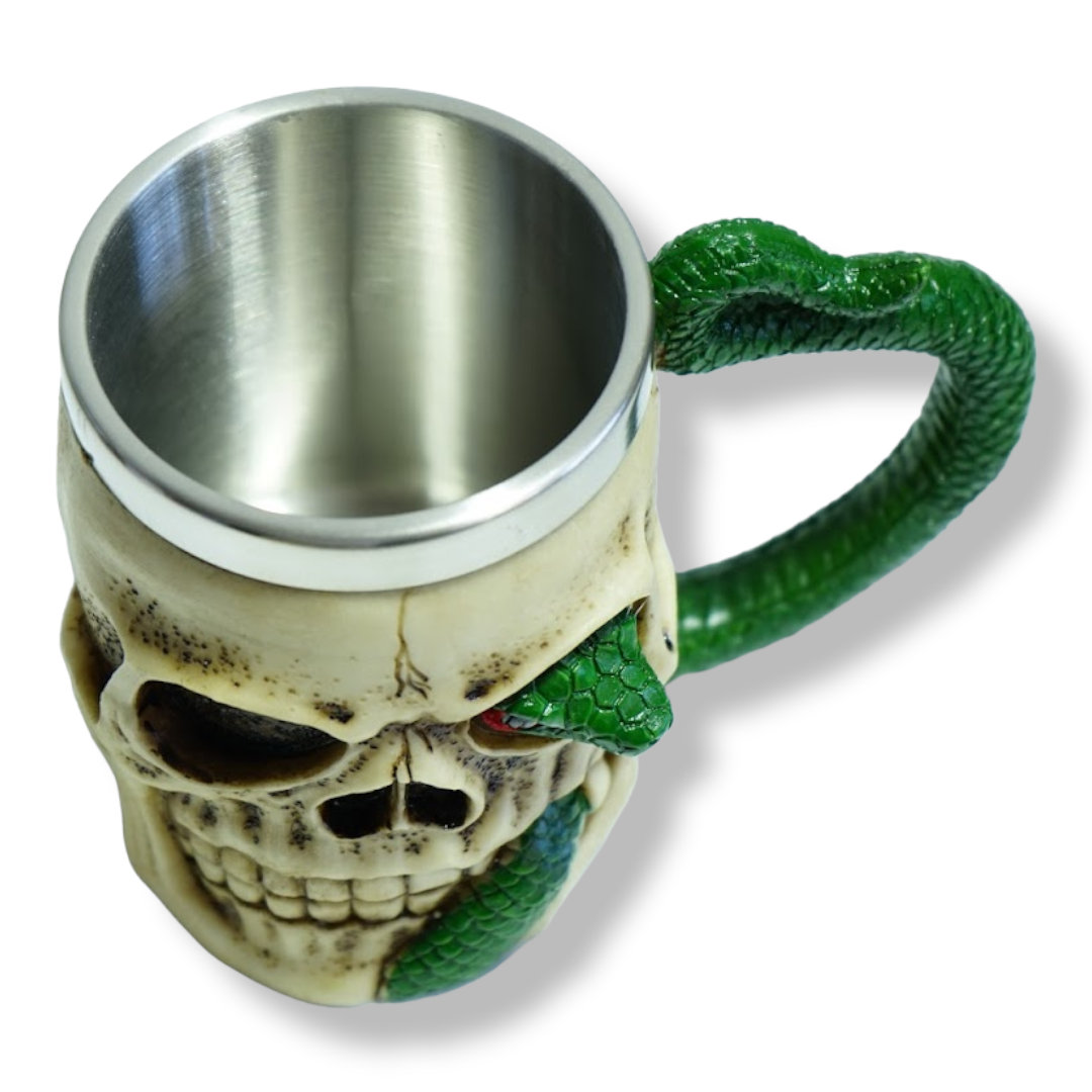 TAZON MUG CALAVERA SNAKE ACERO 400CC AP93-2