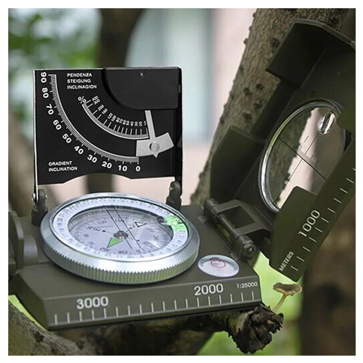 BRUJULA SUPERVIVENCIA DE CAMPING COMPAS INCLINOMETRO FLUORESCENTE AA14-4