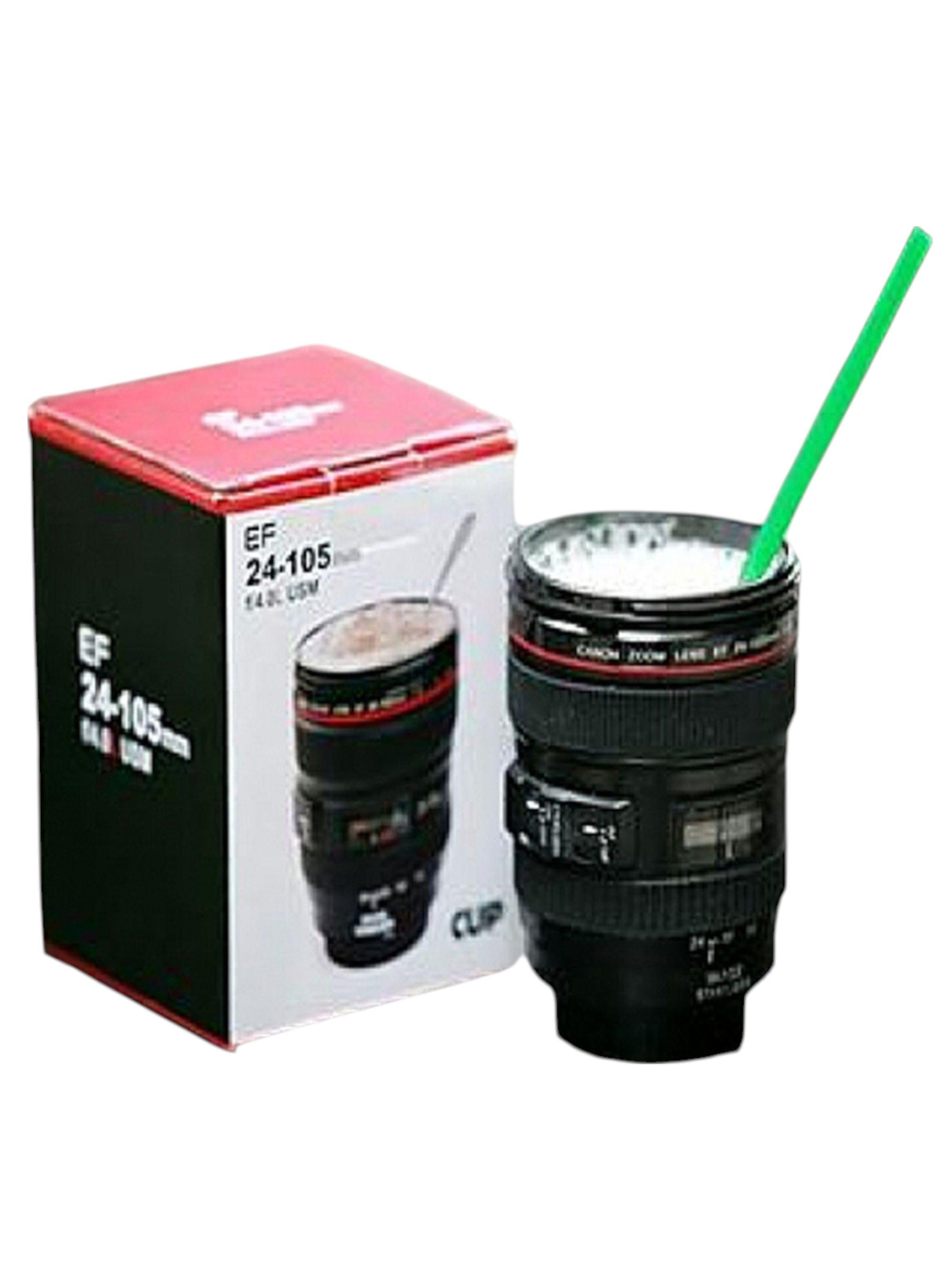 MUG TIPO LENTE CAMARA CON TAPA TERMO  AA36-2