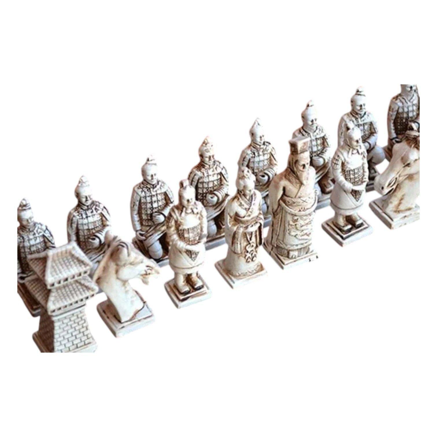 TABLERO AJEDREZ CHINO GUERRERO TERRACOTA NC37-3