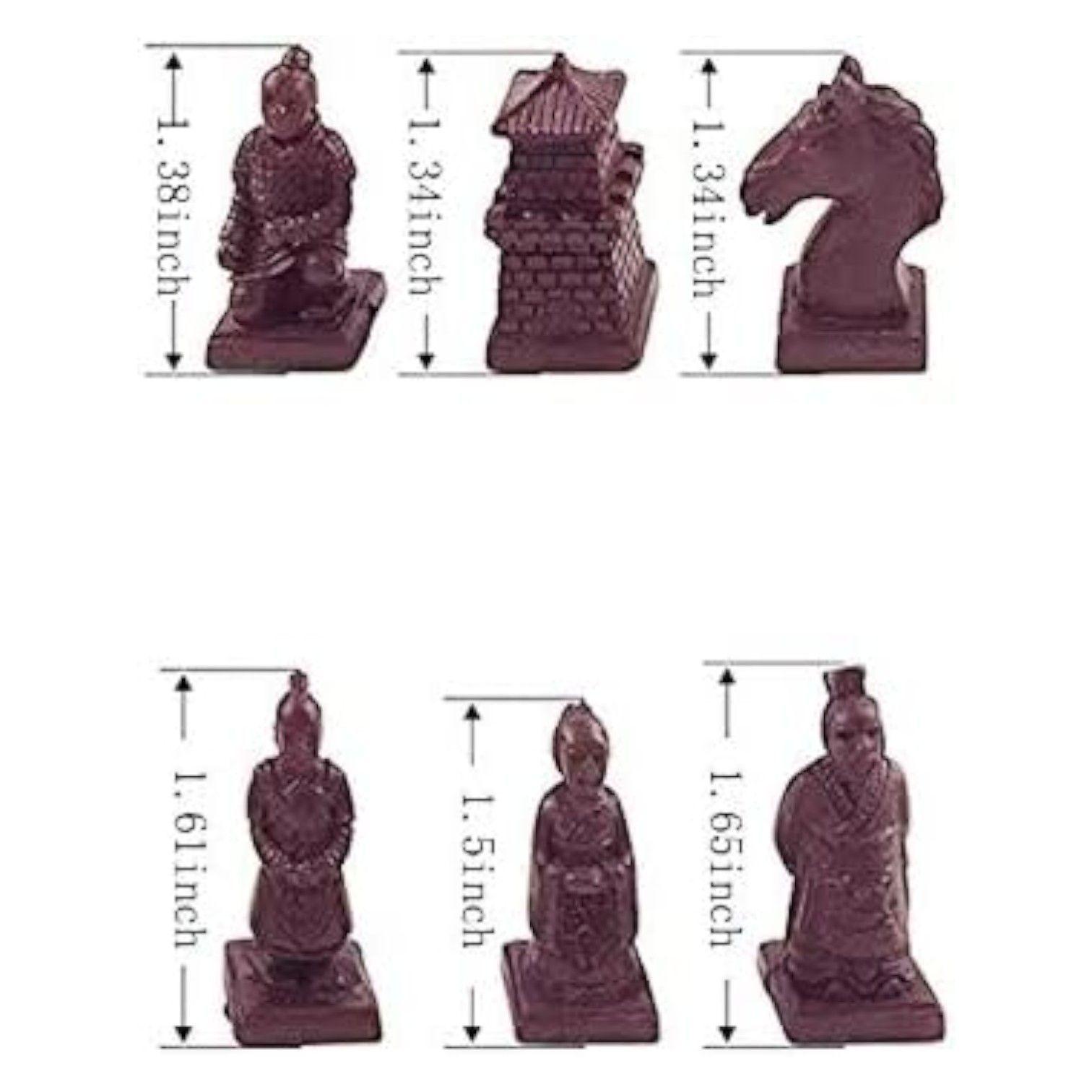 TABLERO AJEDREZ CHINO GUERRERO TERRACOTA NC37-5