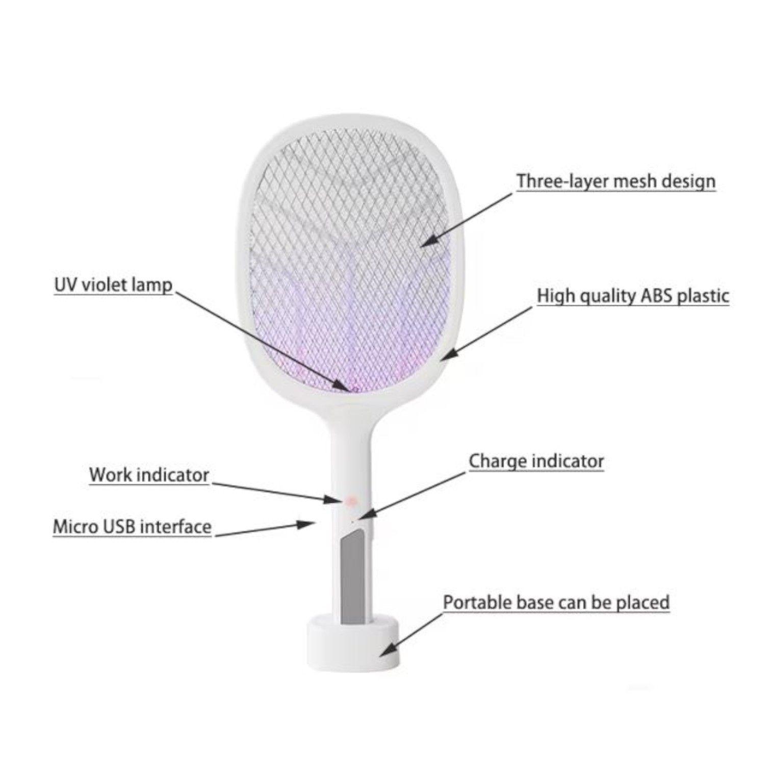 RAQUETA MATAMOSCAS MATA MOSQUITOS RECARGABLE UV NC53-7