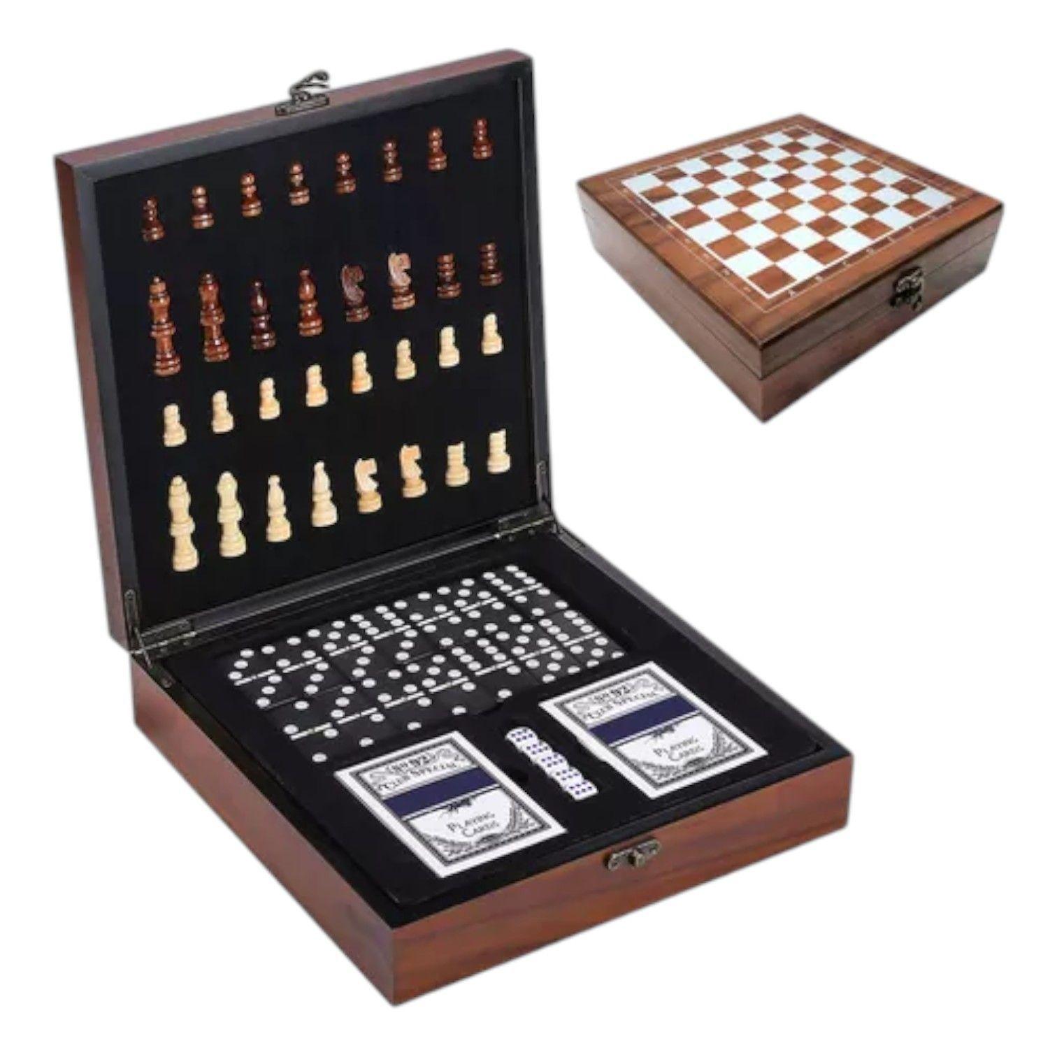 TABLERO AJEDREZ NAIPES DADOS DOMINO JUEGO NC33-3