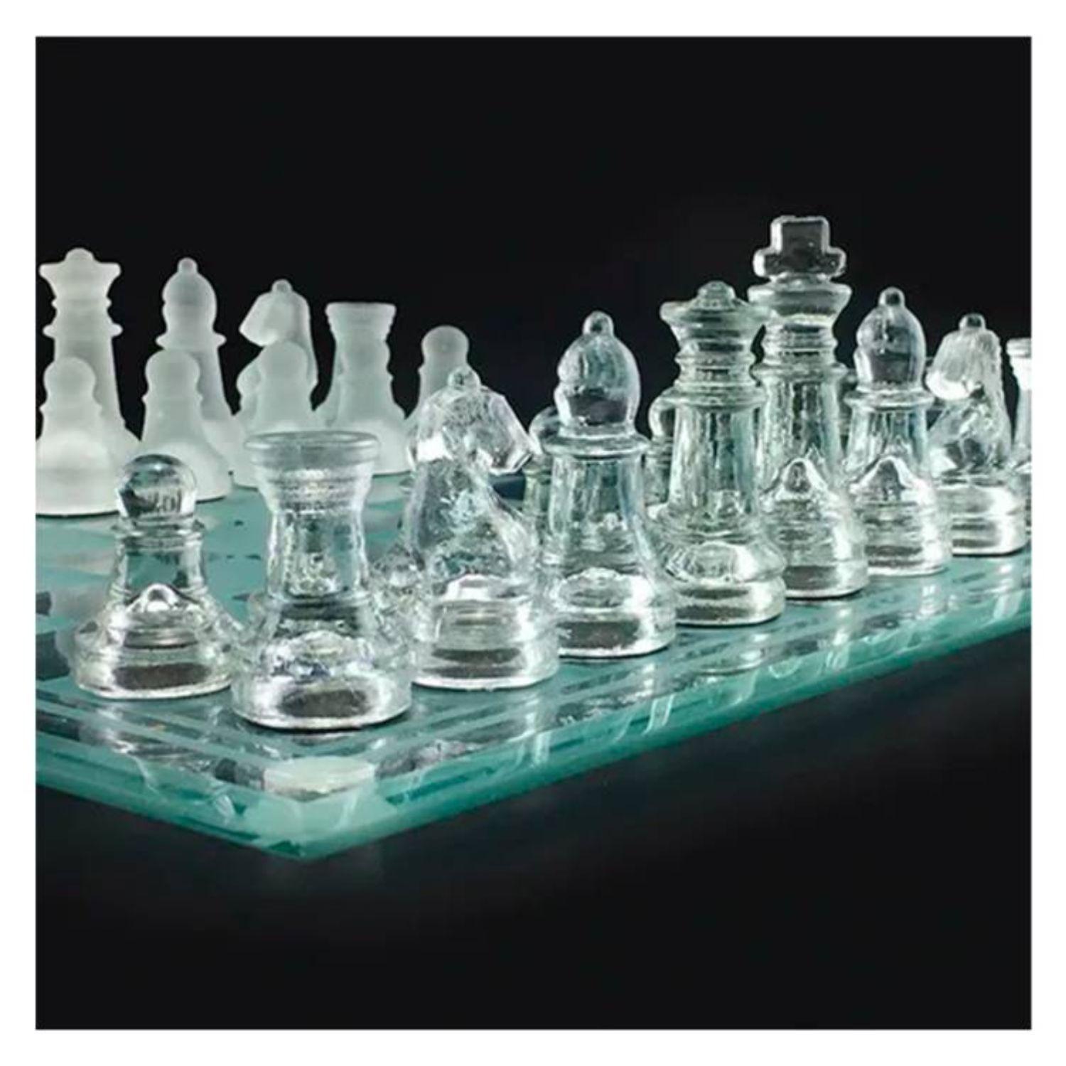 Ajedrez Cristal Grande 35X35 Cms Nuevo mx02-5