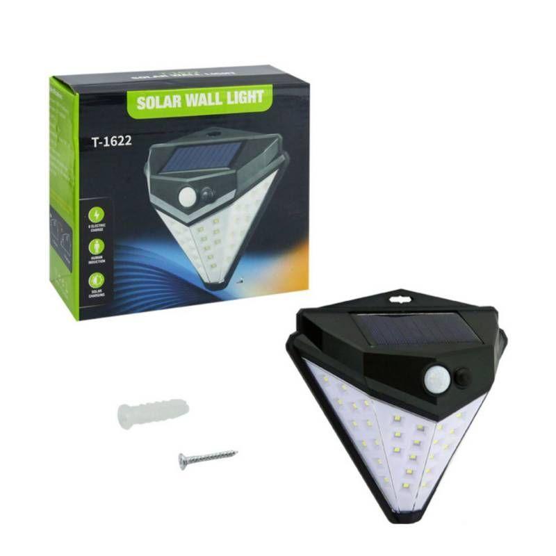 Foco Solar 39 LED Piramide Pared Con Sensor MX48-2