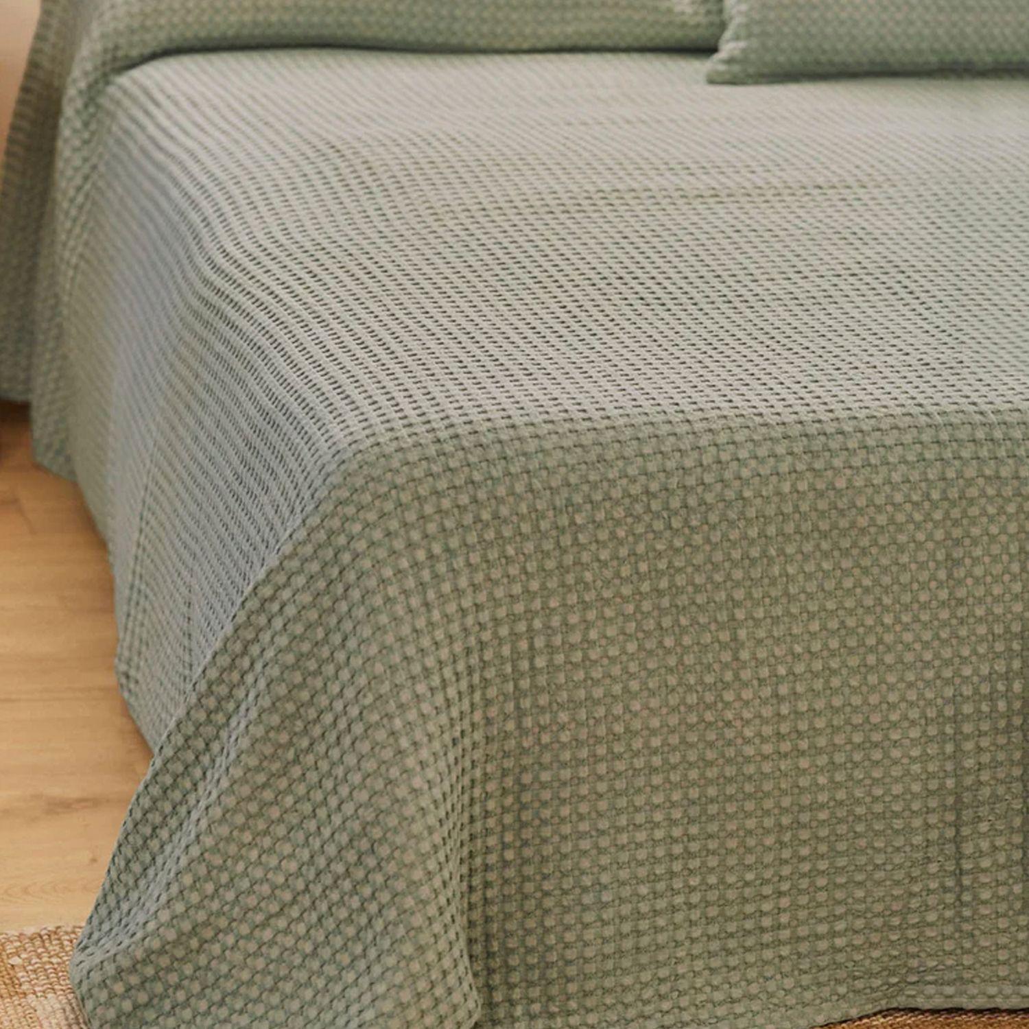 Cubrecama Ola 240x260 Menta (Cama 2 Plazas o Queen)-6