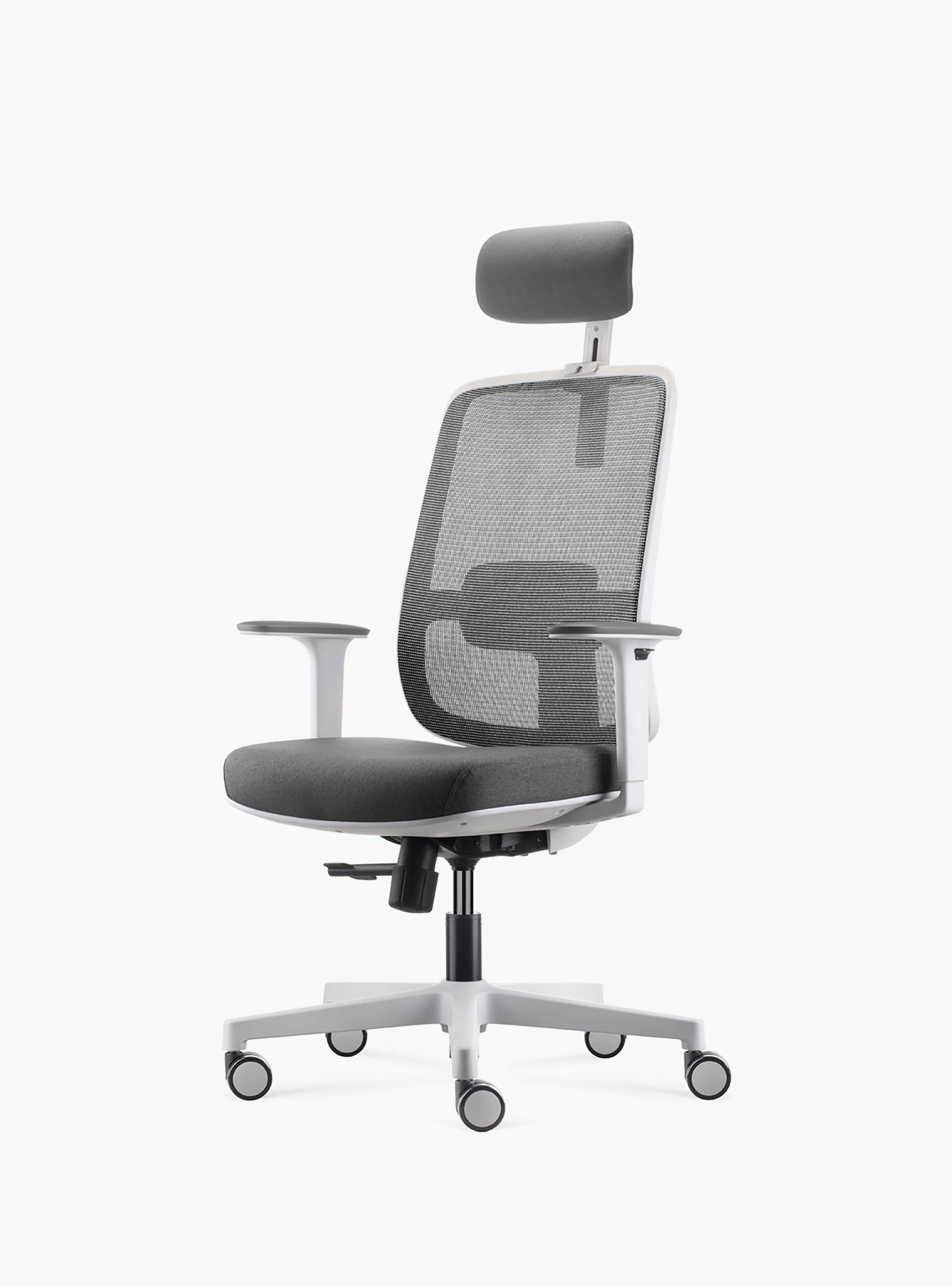 Silla Oficina Lotto con cabecero Gris Claro-1