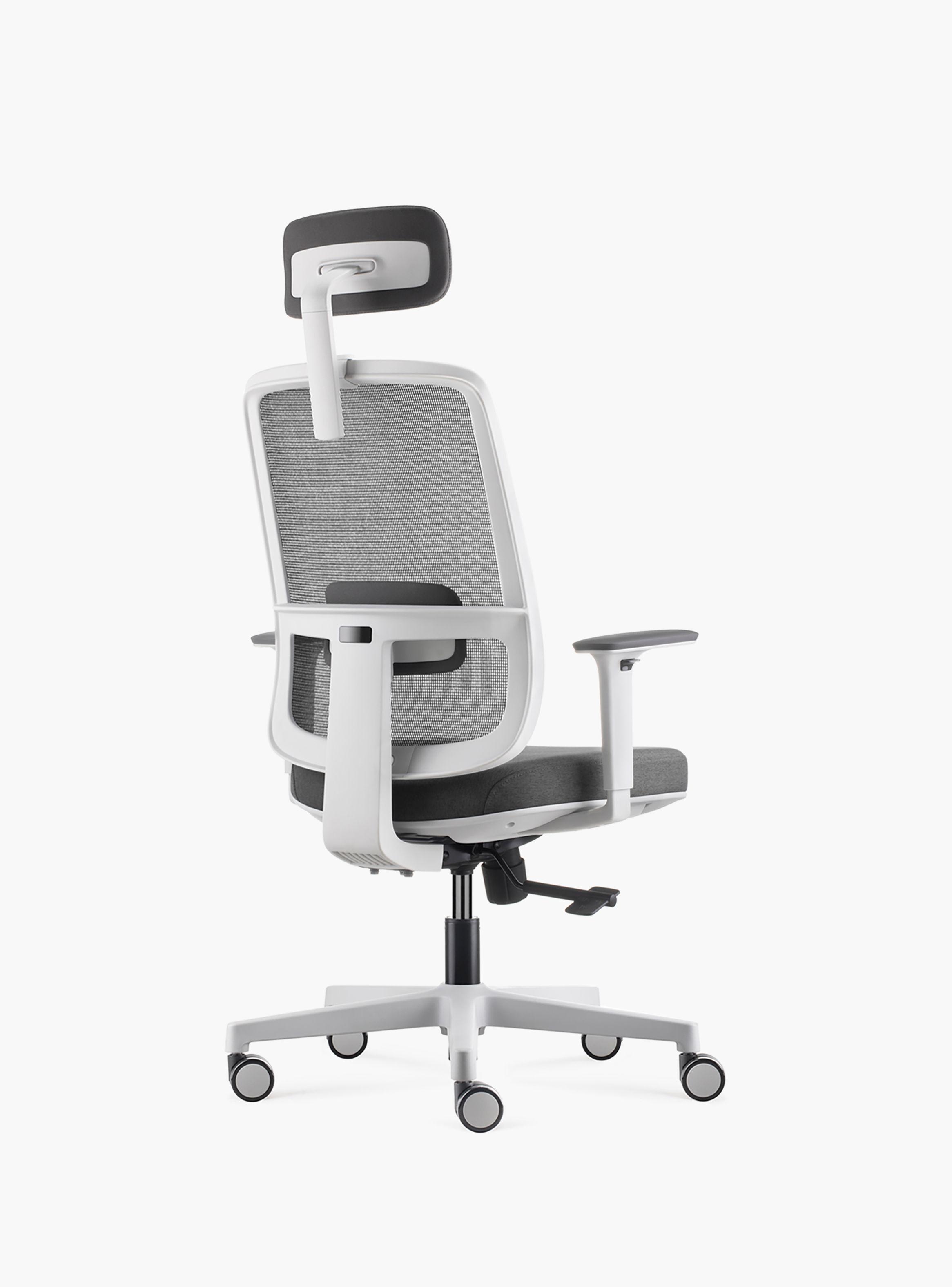 Silla Oficina Lotto con cabecero Gris Claro-3