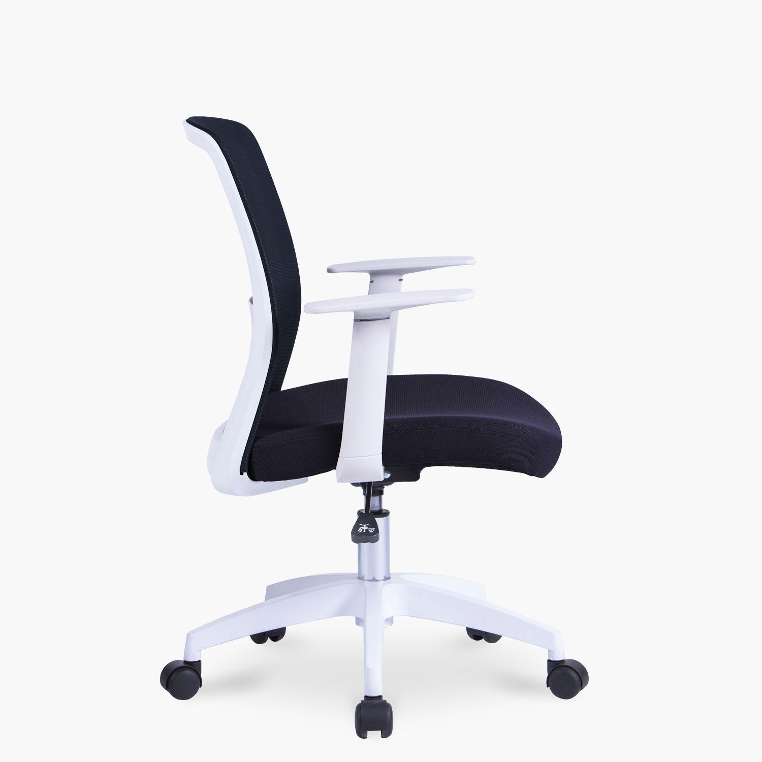 Silla Oficina Mesh Blanco Negro-2