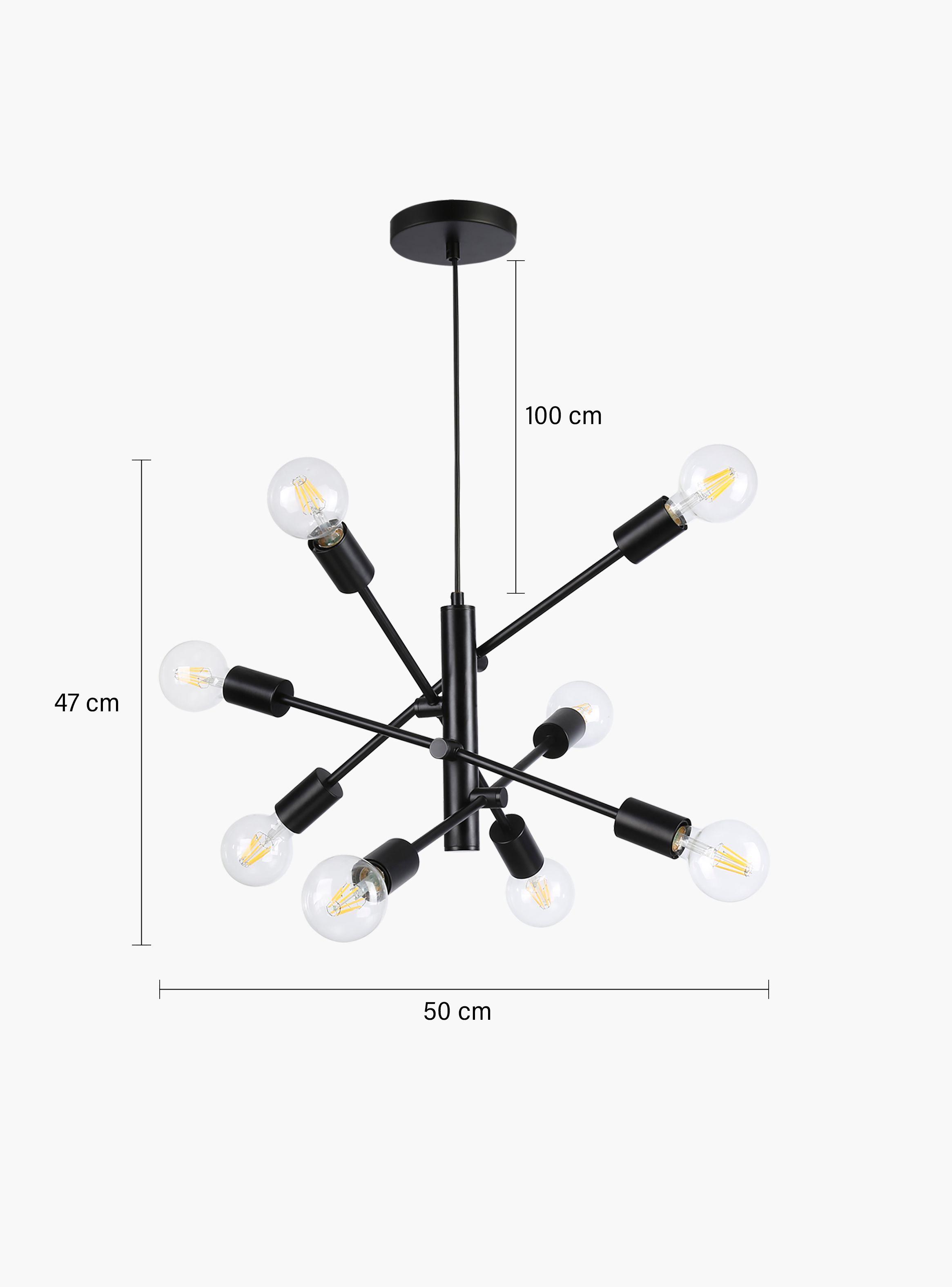Lámpara de Colgar Amber Negro-5