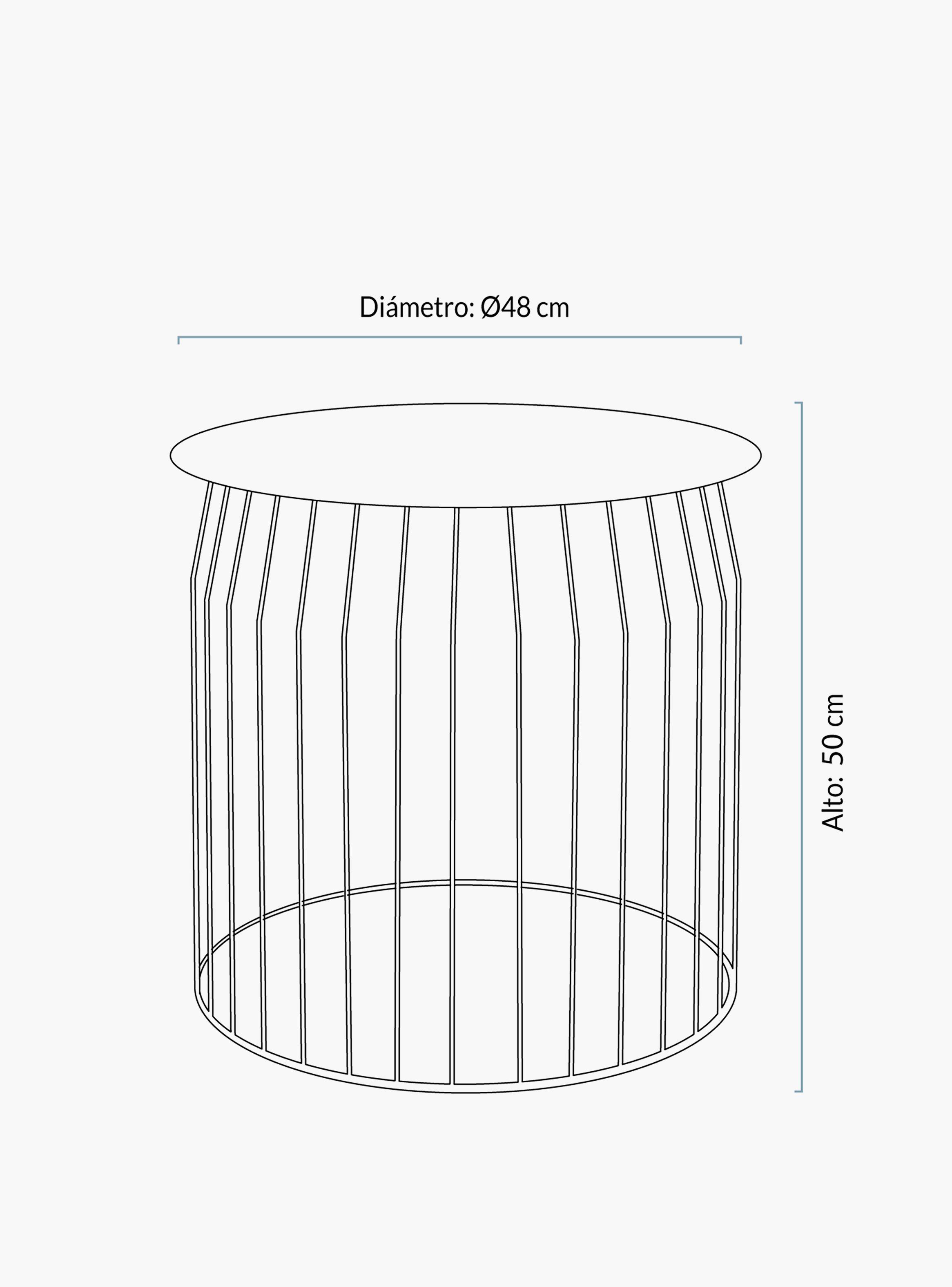 Mesa Lateral Wire DIAM 48 Blanco-3