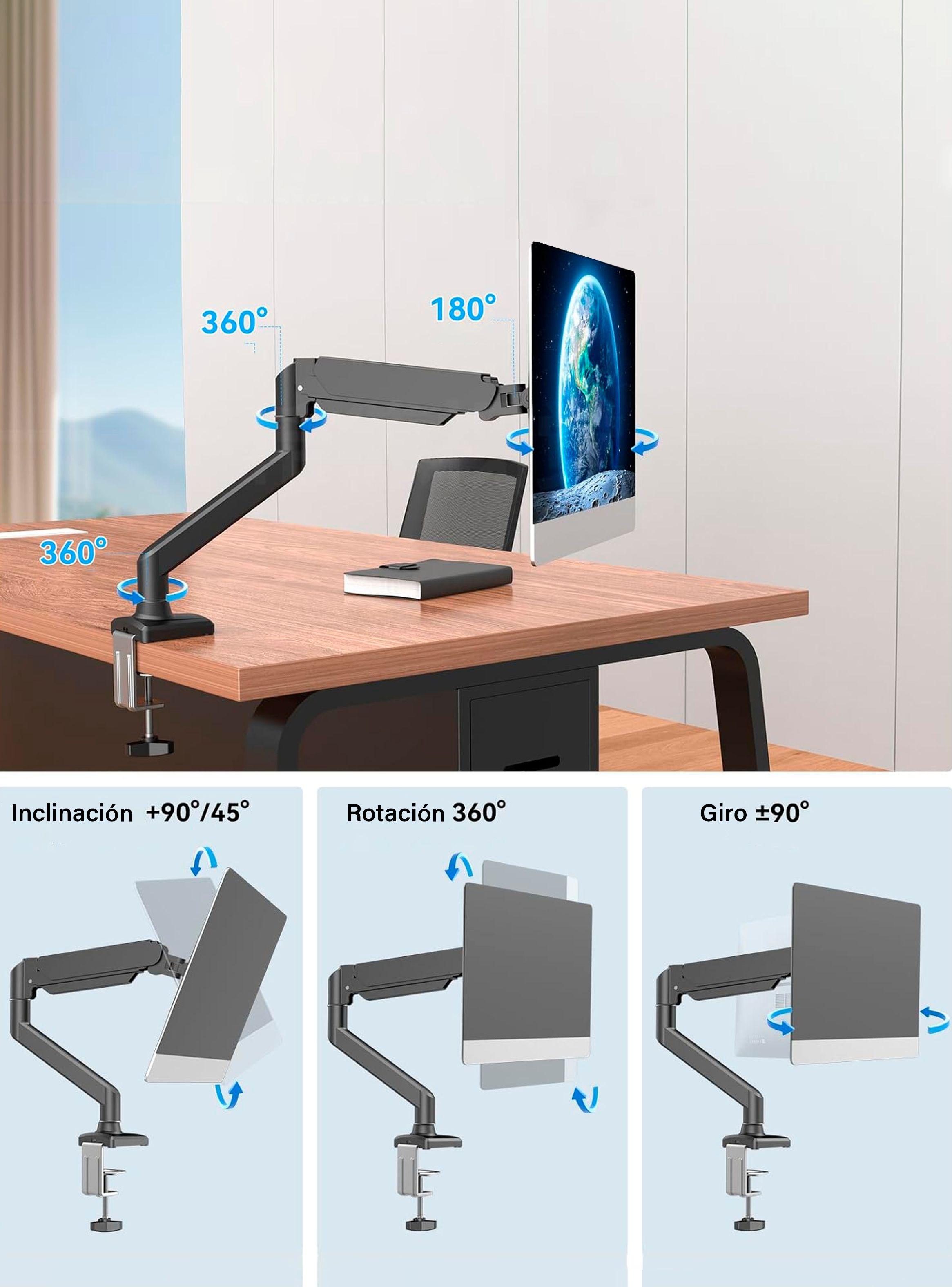 Soporte Monitor Escritorio Simple Negro-4